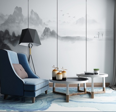  现代沙发茶几组合3d模型 