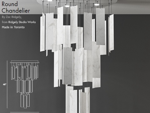  Movimento圆形吊灯3d模型 