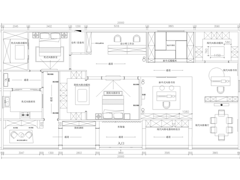 家具家装产品展厅平面图cad施工图