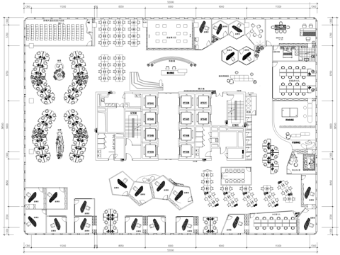 直播间 平面图 办公室cad施工图