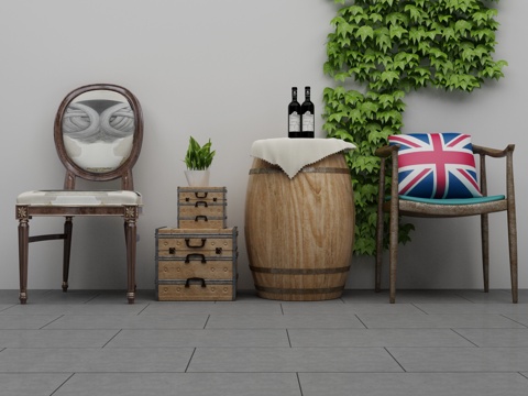  户外沙发椅子组合3d模型 