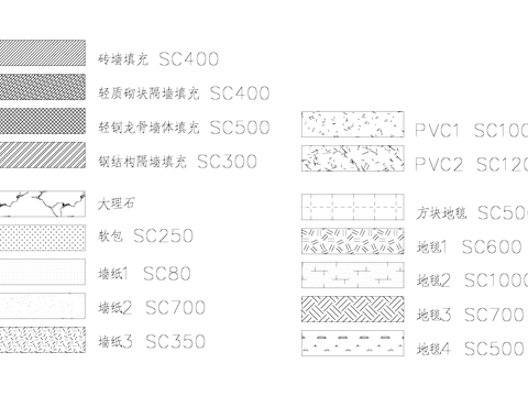 填充图案cad施工图
