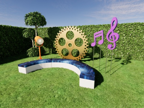 科技美陈打卡 星际美陈打卡 公园美陈打卡 太空影院美陈su模型