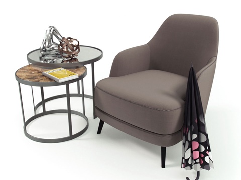  现代沙发茶几3d模型 