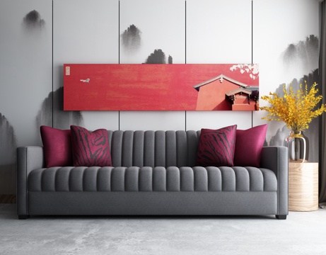  新中式沙发茶几组合3d模型 