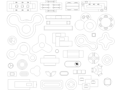 柜子货架柜台展台平面图块cad施工图