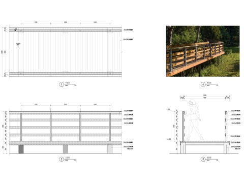木栈道cad施工图