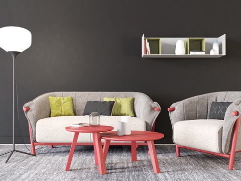  现代沙发茶几组合3d模型 