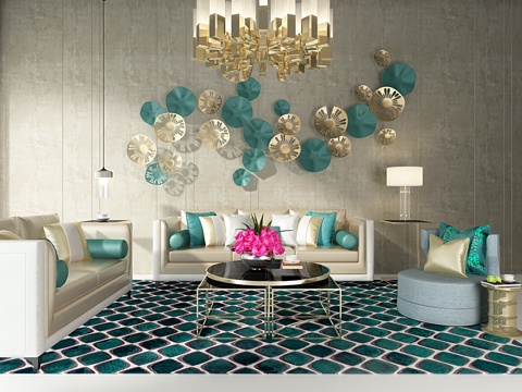  现代沙发组合3d模型 