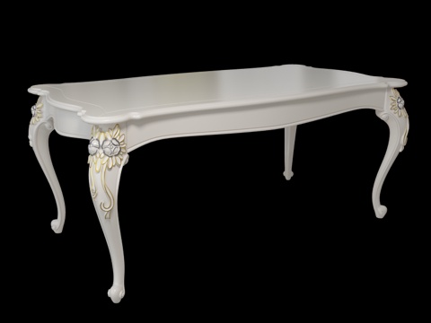  诺丁山简美长餐桌3d模型 