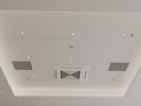  现代办公室天花吊顶3d模型 