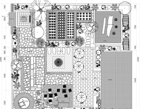 农家小院平面图cad施工图