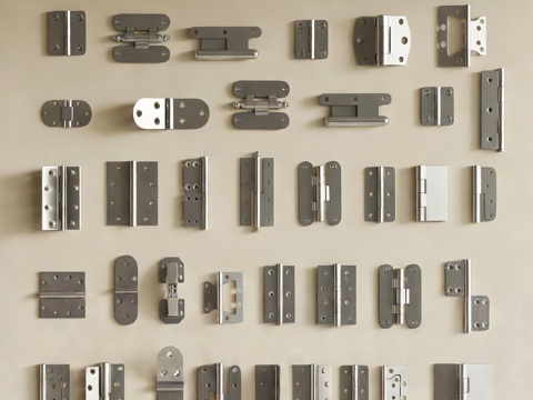  现代五金件 合页 铰链3d模型 