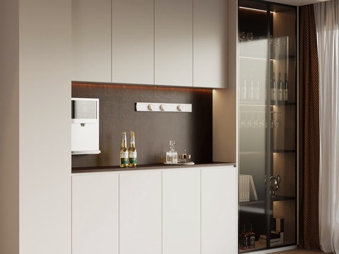  现代酒柜 餐边柜3d模型 