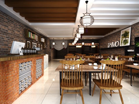  巴蜀风格串串香小店3d模型 