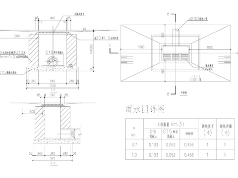 雨水口给排水节点详图cad施工图
