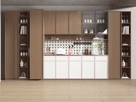  中古风酒柜3d模型 