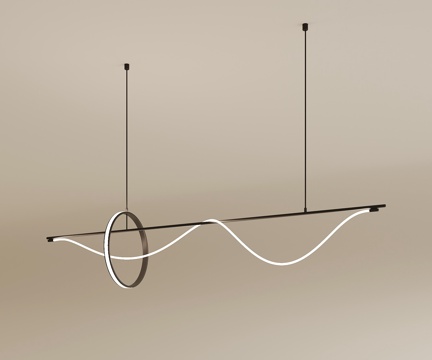 现代意式吊灯 长条吊灯3d模型