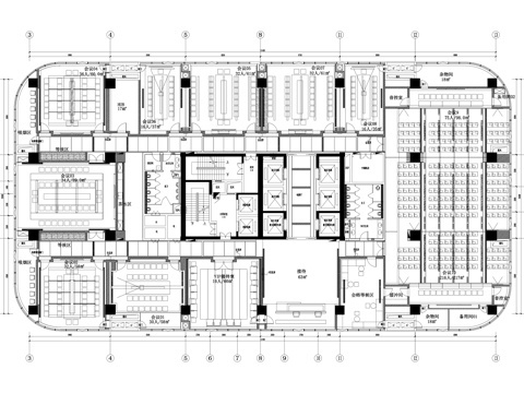 多功能大会议室报告厅平面图cad施工图