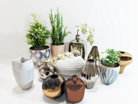  现代室内植物盆栽3d模型 