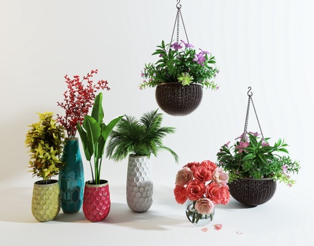  现代室内植物盆栽3d模型 