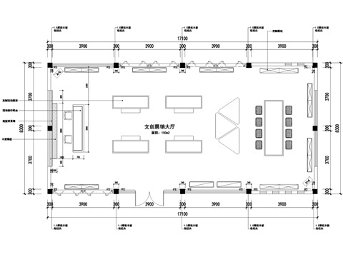 S3林盘三栋文创展销大厅室内工装CAD施工图cad施工图