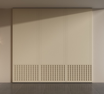 现代奶油风护墙板 背景墙 造型墙 造型板 墙面造型su模型