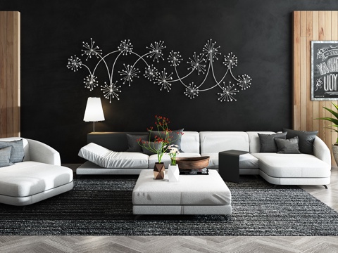  现代沙发组合3d模型 