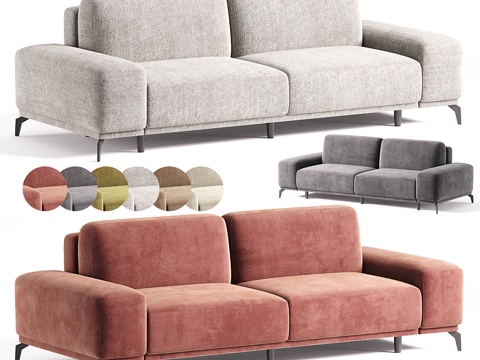  三人沙发3d模型 