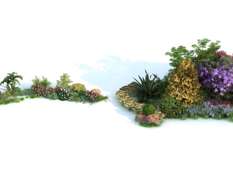  现代植物 景观树 桃树 松树 银杏 棕榈树 热带树 灌木3d模型 