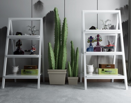  中式花架 盆景 盆栽3d模型 