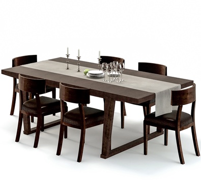  现代餐桌椅组合3d模型 