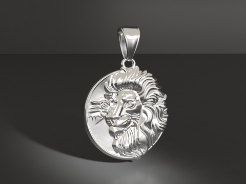  狮子头吊坠3d模型 
