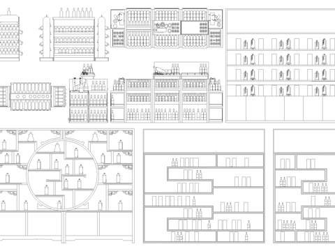 柜子 酒柜 酒架 货架 柜台cad施工图