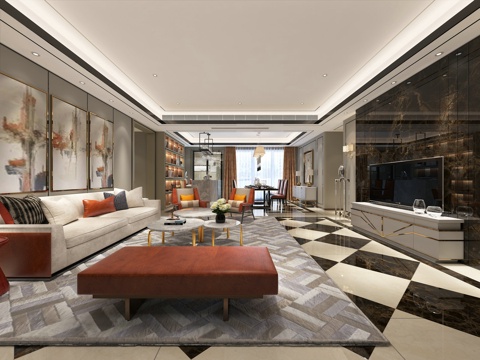  沙发 现代沙发组合沙发 港式沙发3d模型 