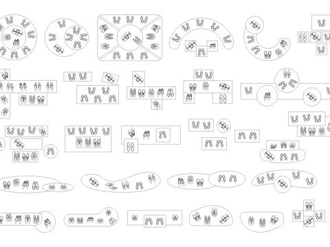 鞋架 货架 中岛台 商品架 展台展柜cad施工图