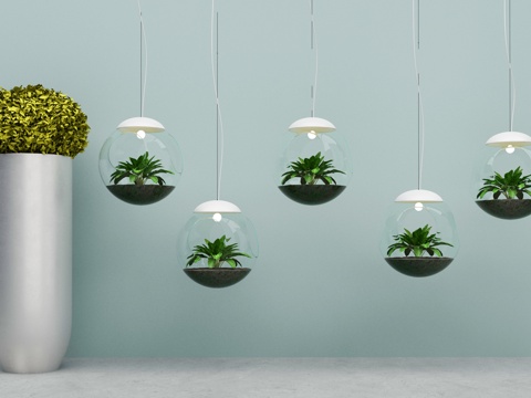  新中式盆栽 盆景 吊兰植物3d模型 