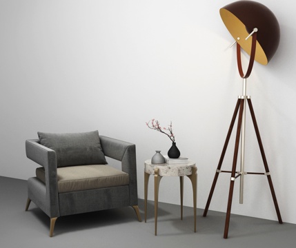  新中式沙发茶几组合3d模型 