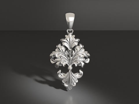  欧式花纹吊坠3d模型 