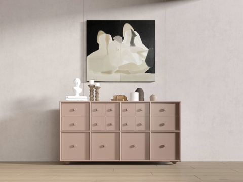  中古风边柜3d模型 