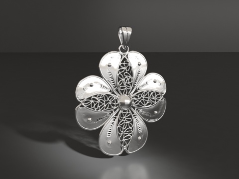  四叶草吊坠3d模型 