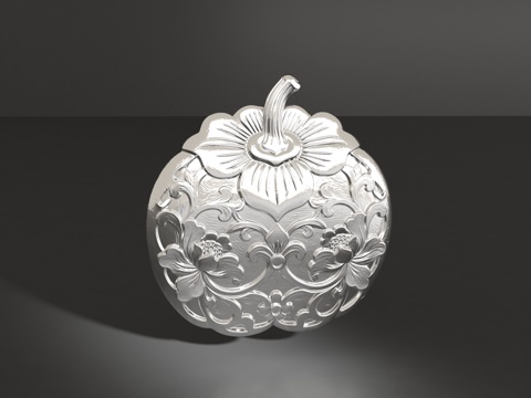  柿子花纹胸针3d模型 