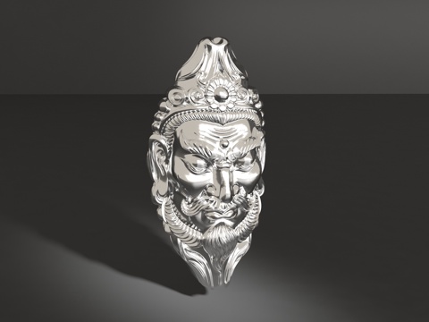  神像头吊坠3d模型 