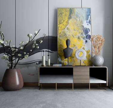  现代电视柜组合3d模型 