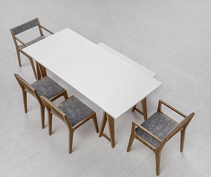  现代餐桌椅组合3d模型 