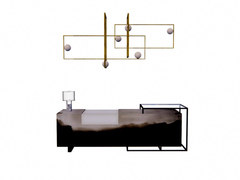 大厅 展厅 电脑 酒店前台 办公室su模型