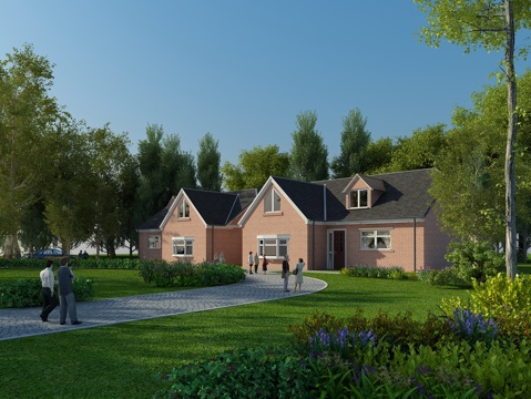  美式别墅全模场景3d模型 