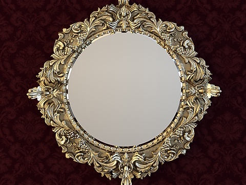  古典欧式挂镜3d模型 