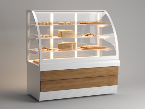  现代面包点心展柜3d模型 