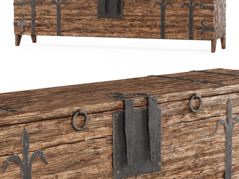  范·蒂尔乡村风格旧木箱3d模型 